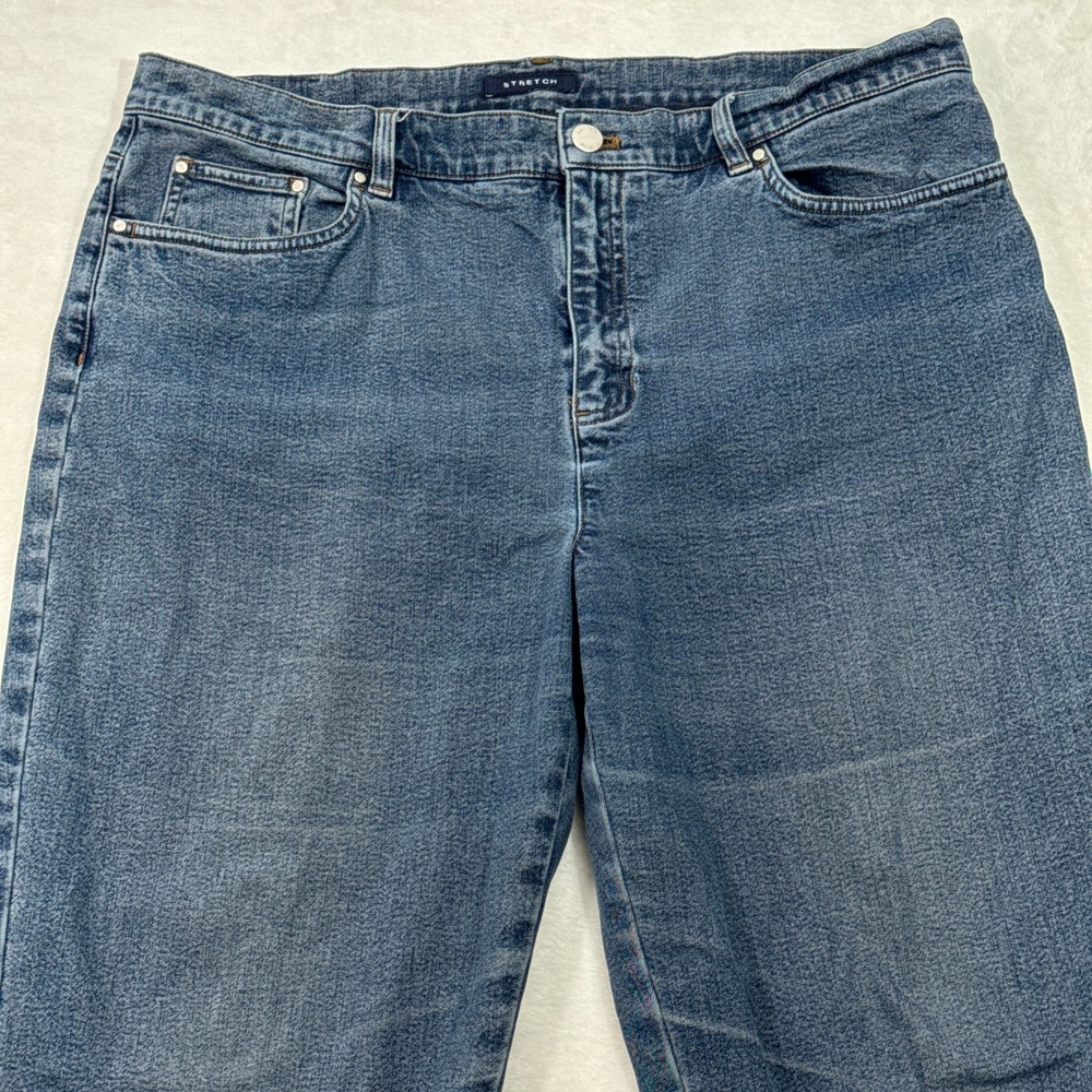 Jones New York Jeans Womens 14P Blue Signature Petite Straight Leg Stretch High - Picture 2 of 13